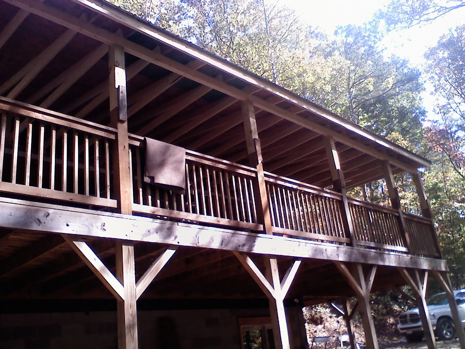 Timber framing under a new elevated porch and deck — Roof Leak Repair in Reelsville by Roofing Brothers